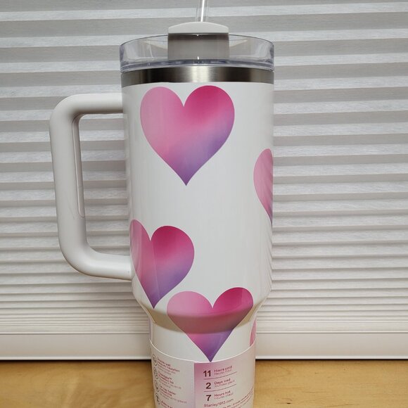 Stanley Target Valentine Tumbler Bundle, 40 Oz White Hearts & Bottle Boot - Picture 4 of 8
